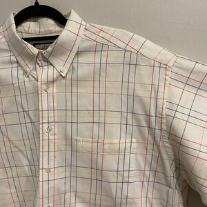 Ruff‎ Hewn Mens Plaid Button Up Short Sleeve Shirt Casual Top Large